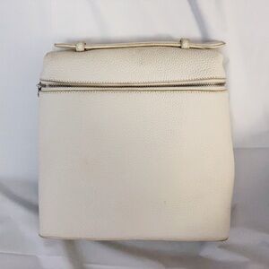 Designer inspired Elegant Cream Leather Women's Backpack